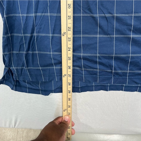 Tasso Ella Gold men Blue Plaid Polo hirt Double Mercerized Cotton Size Large - Picture 7 of 7